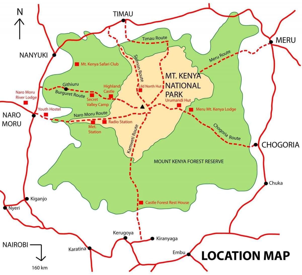 mapa góra Kenia