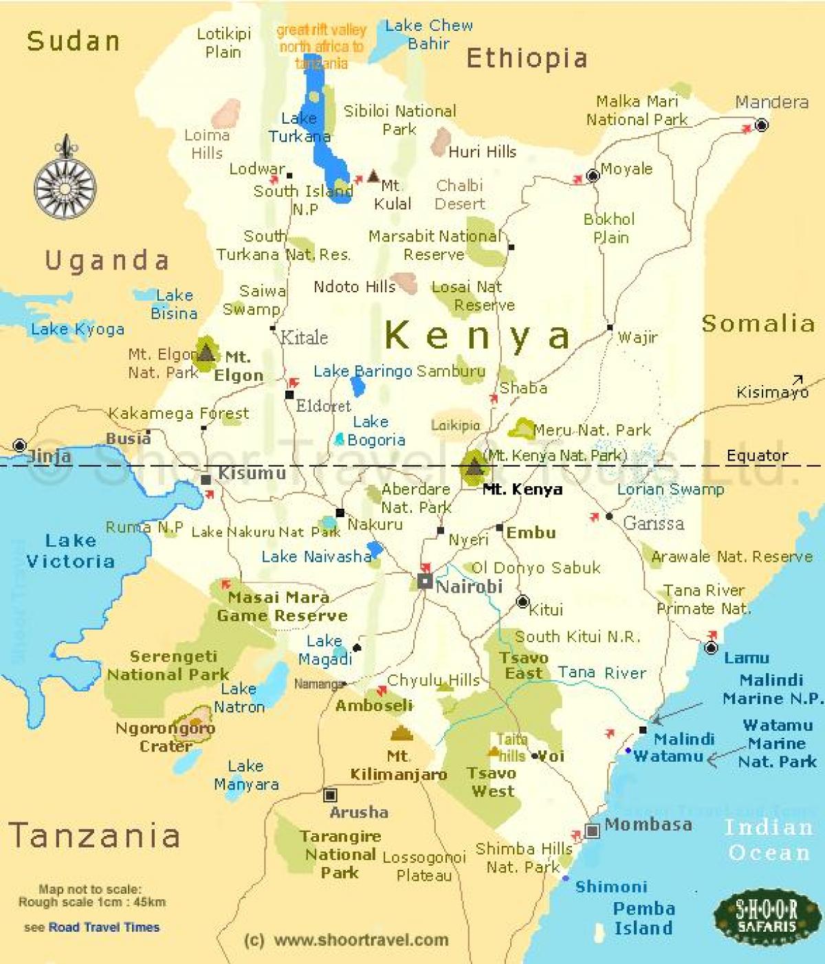 Kenia zabytki mapa