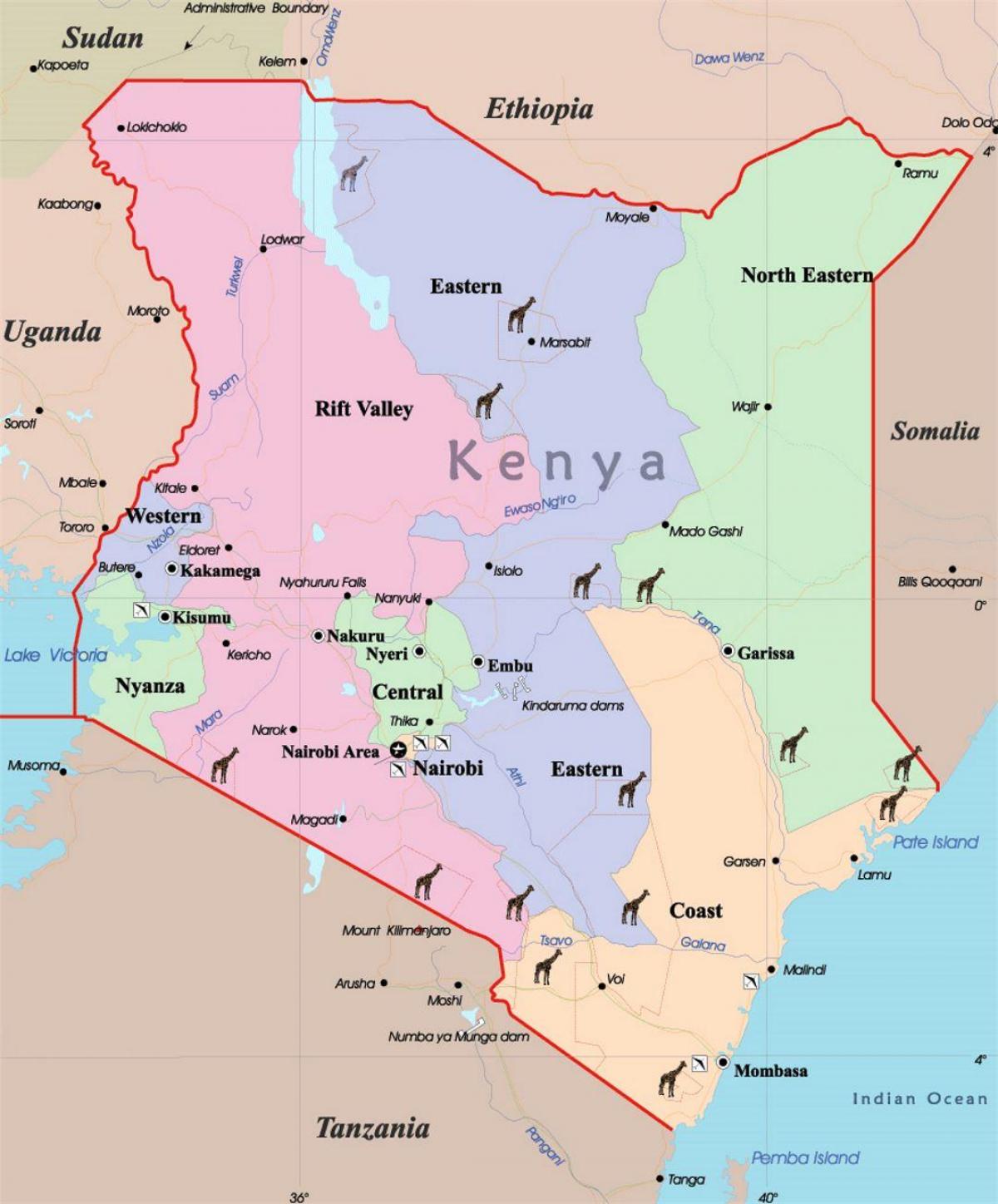 mapa Kenii