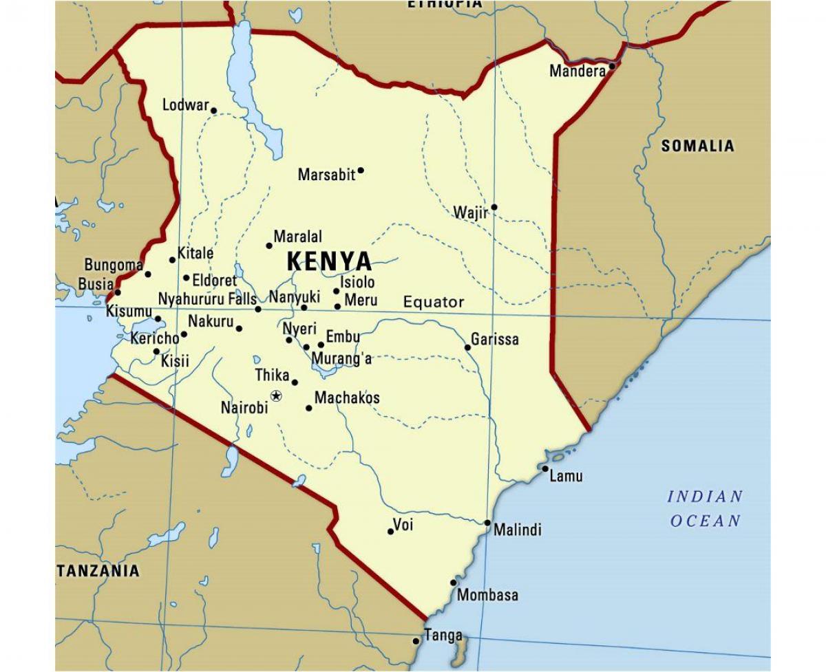 równiku w Kenii mapie