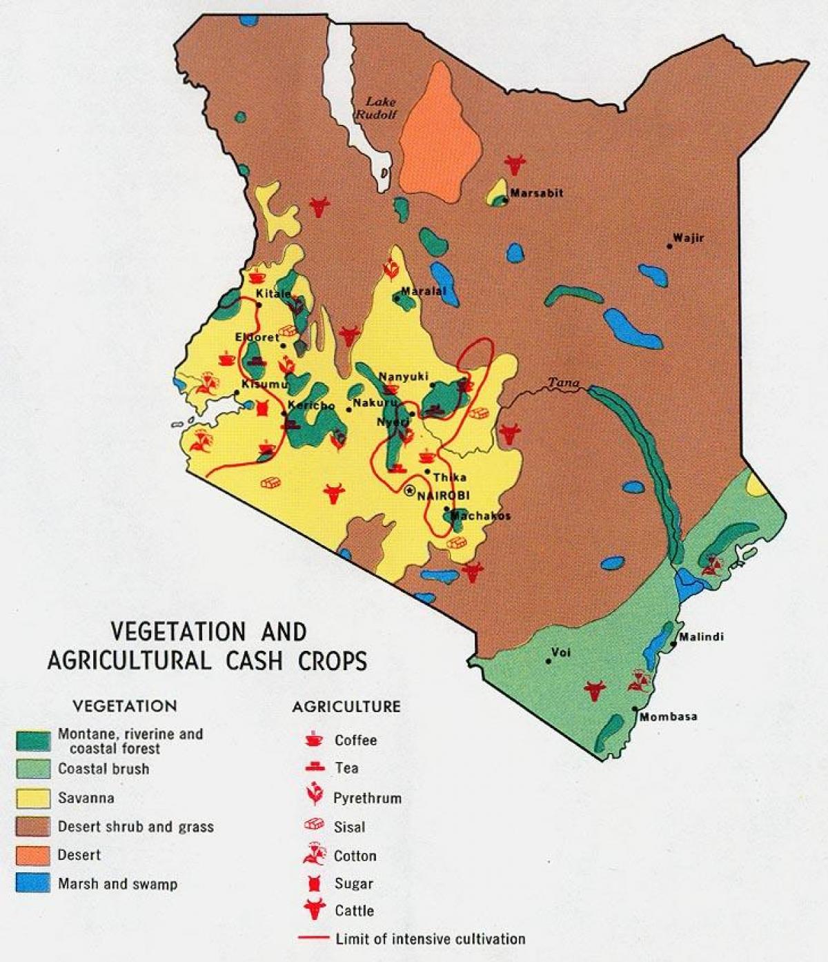 mapa Kenii zasobów naturalnych