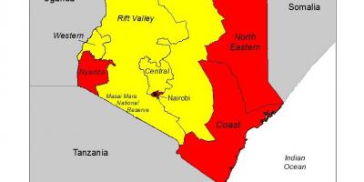 Mapa Kenii malarią