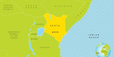Nairobi, Kenia na mapie
