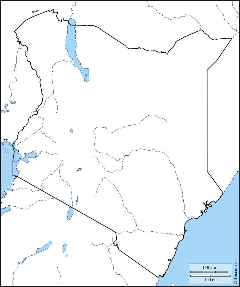 mapa pusta mapa Kenii