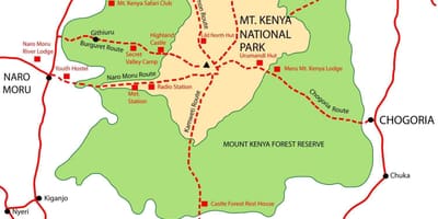 Mapa góra Kenia