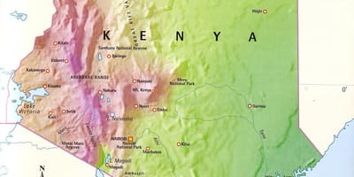 Mapa Kenii góry