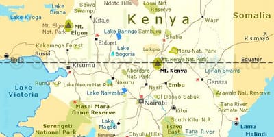 Kenia zabytki mapa