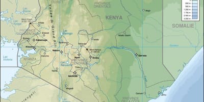Kenia mapę terenu 