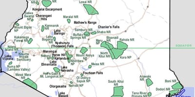 Mapa Kenia safari 