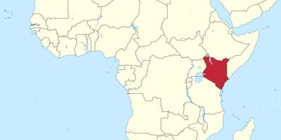 Mapa Afryki z Kenii podkreślił