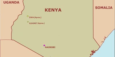 Mapa prosta mapa Kenii
